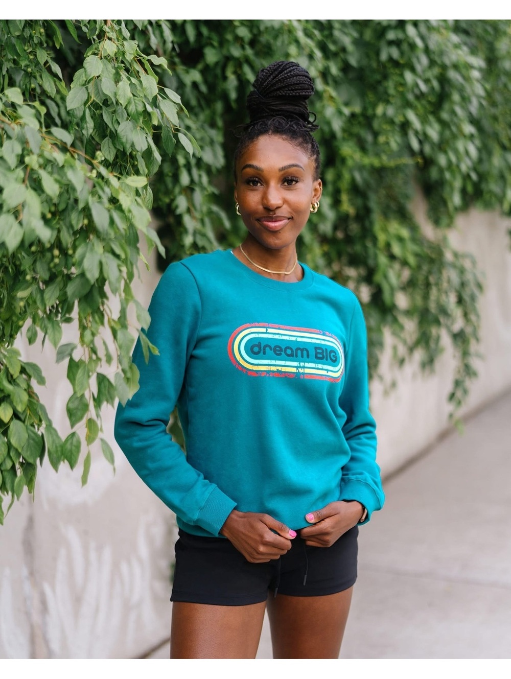 Zyia Active Dream Big Woman’s L Blue Sweatshirt Size Large Outdoor Or Casual